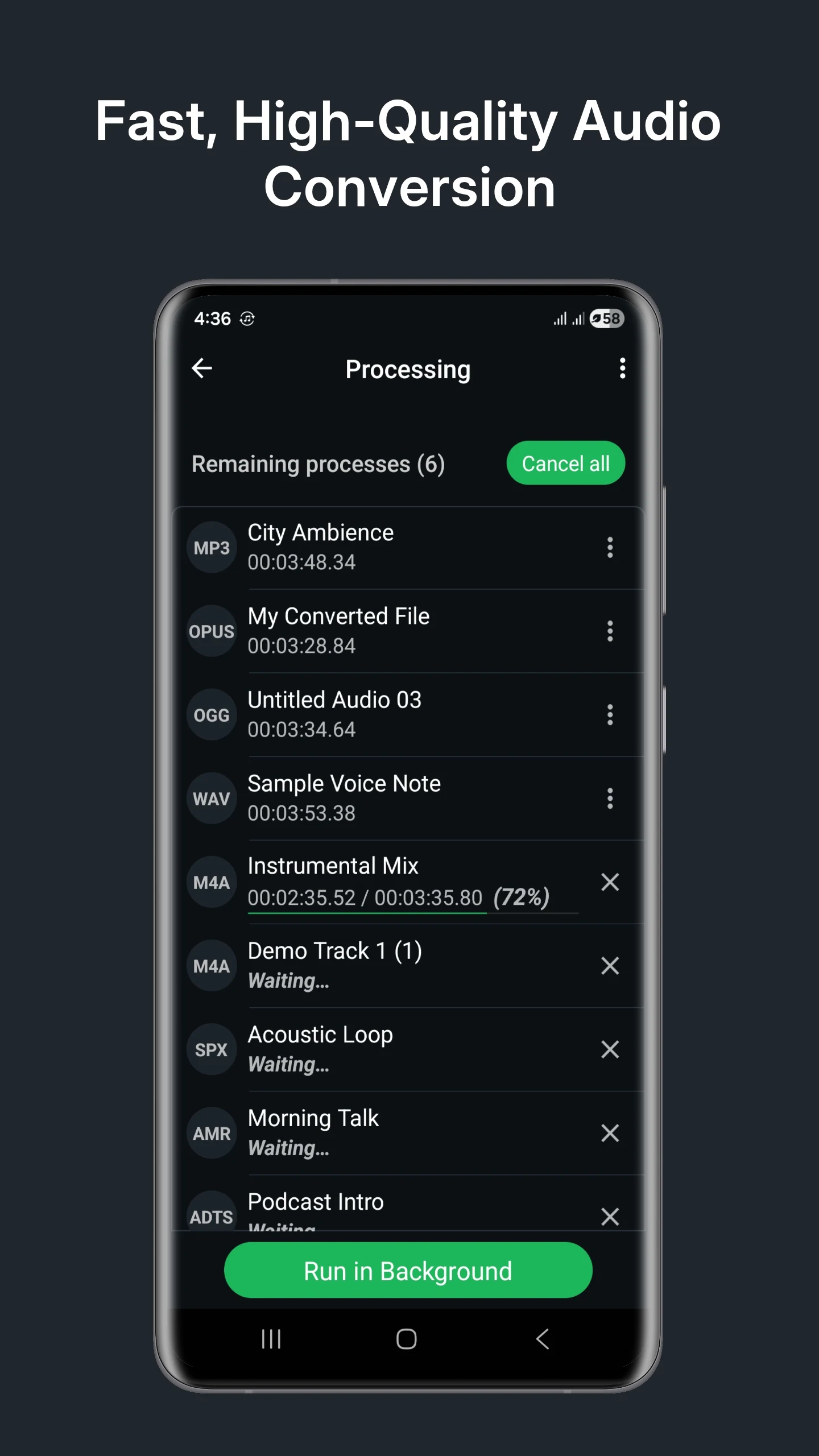 Audio Converter (MP3 AAC OPUS) screenshot