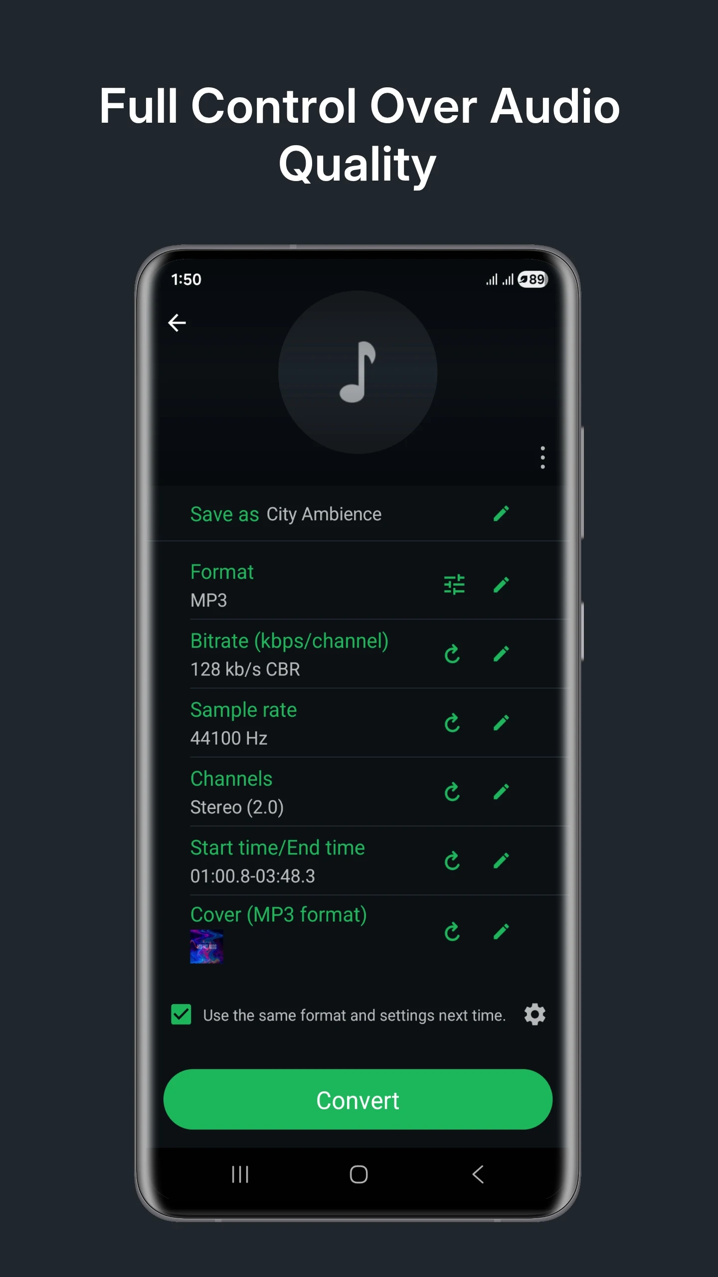 Audio Converter (MP3 AAC OPUS) screenshot
