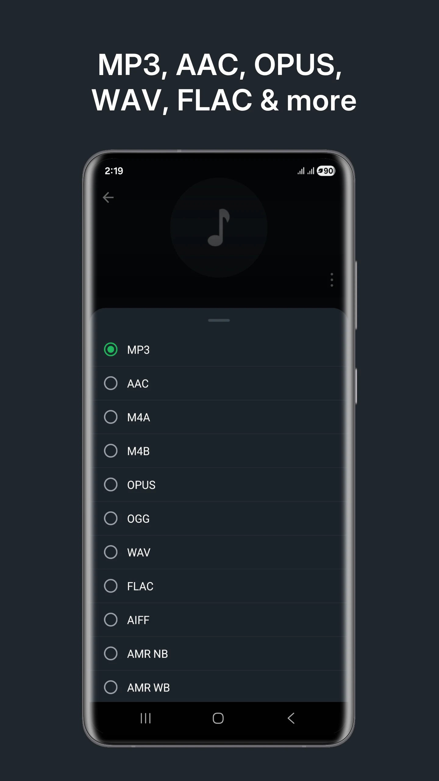 Audio Converter (MP3 AAC OPUS) screenshot